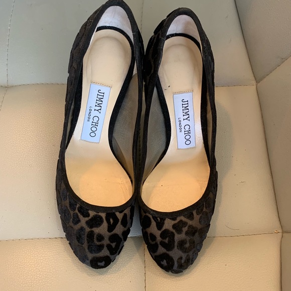 Jimmy Choo Bridget Leopard Devore Pumps - Picture 1 of 8